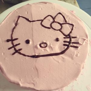 hello Kitty粉红小蛋糕六寸的做法 步骤2