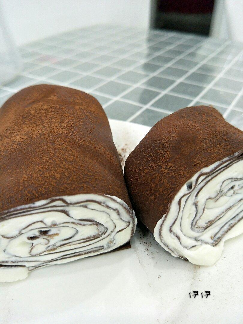 千层毛巾卷，原味、抹茶、巧克力三种口味