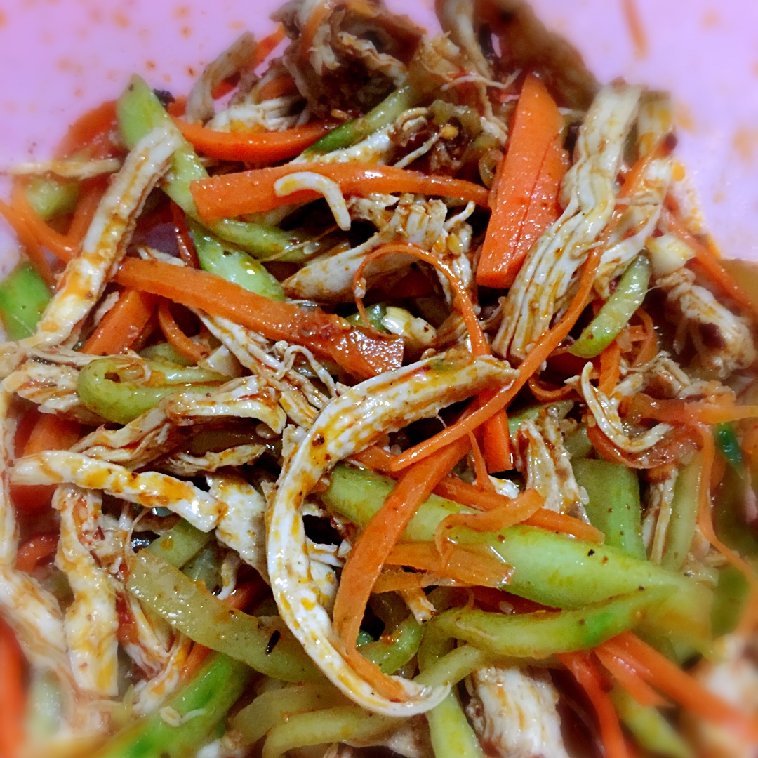 减脂健身｜凉拌手撕鸡丝（香辣&麻油版）