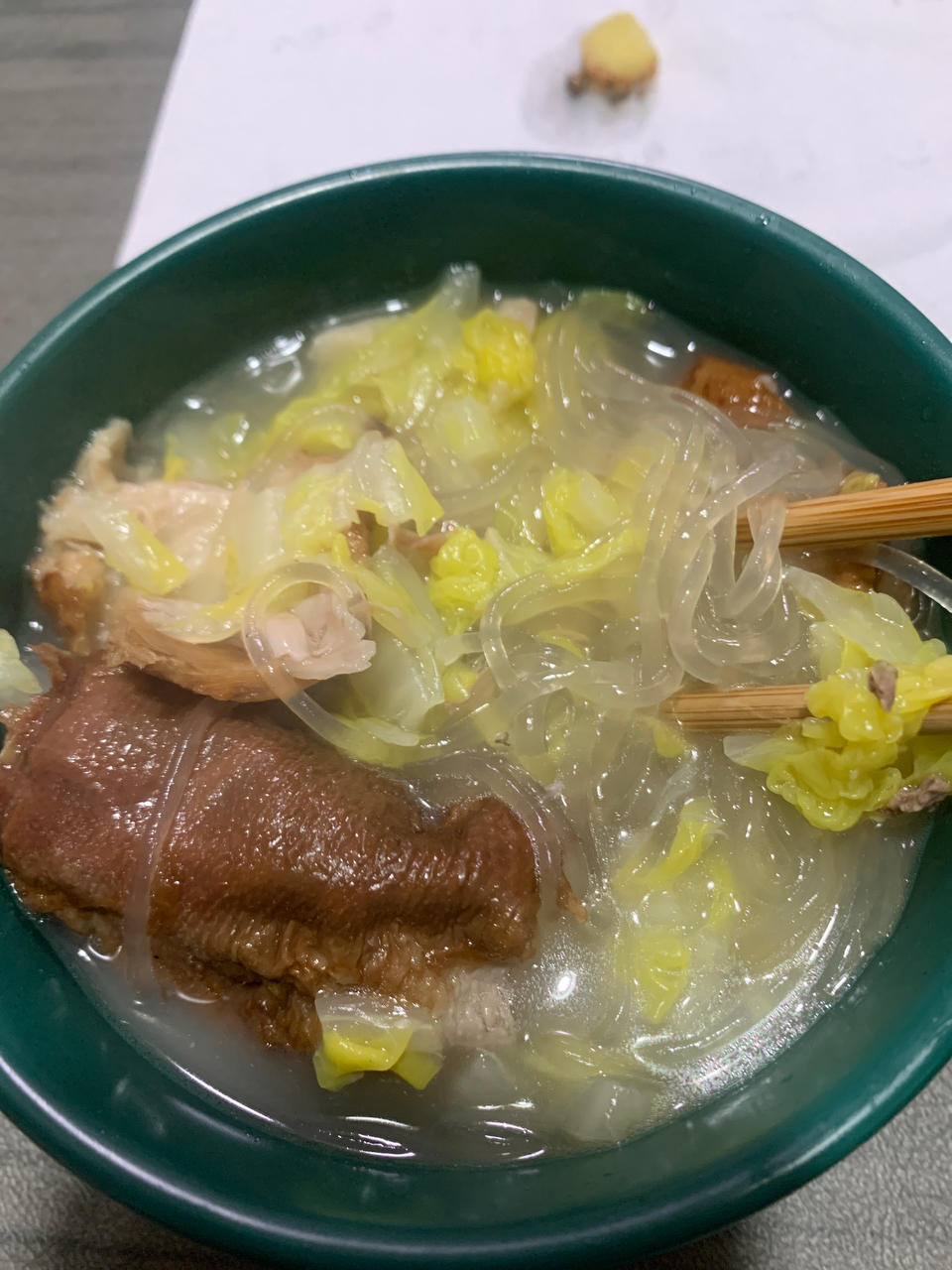 烤鸭架白菜粉丝汤