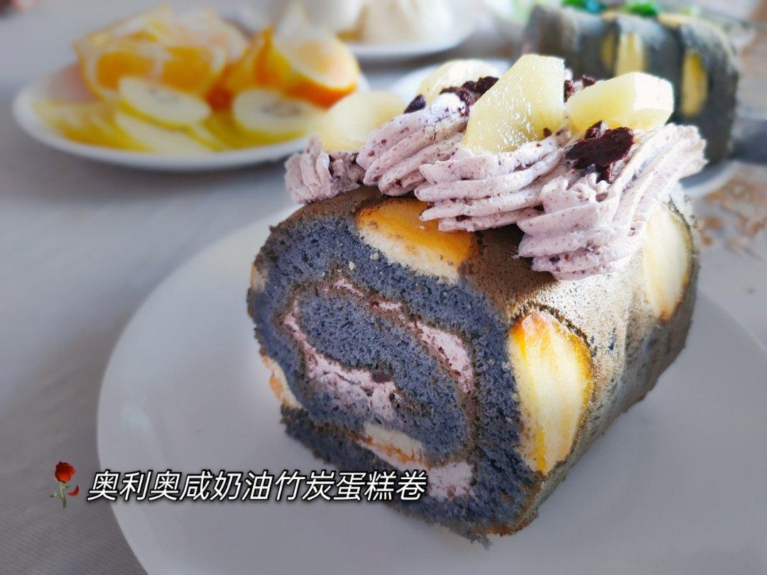 竹炭海盐奥利奥瑞士卷蛋糕卷（附教程）