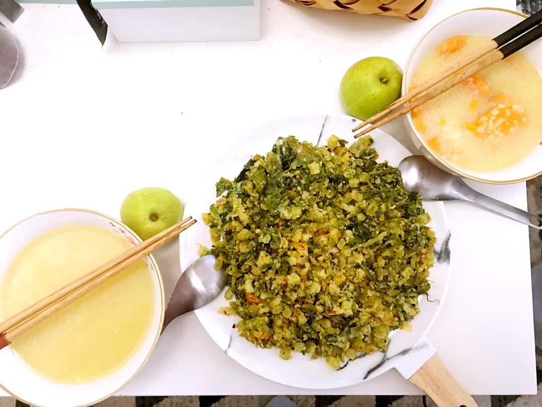 蒸芹菜叶（蒸野菜）