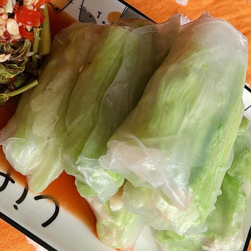 吃不胖的生菜鸡丝卷