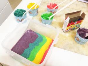 【微波炉】彩虹蛋糕卷的做法 步骤19