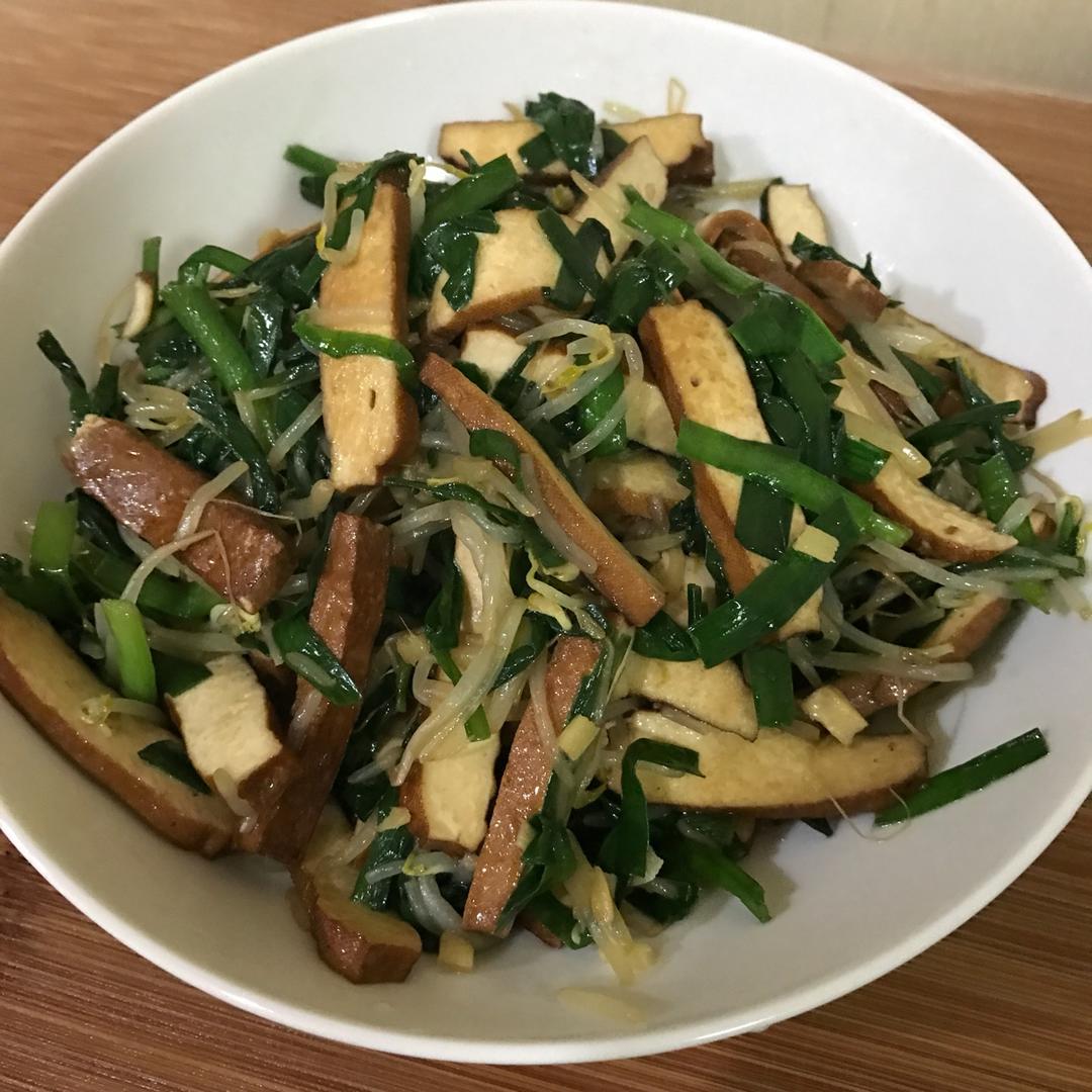 韭菜香干炒豆芽
