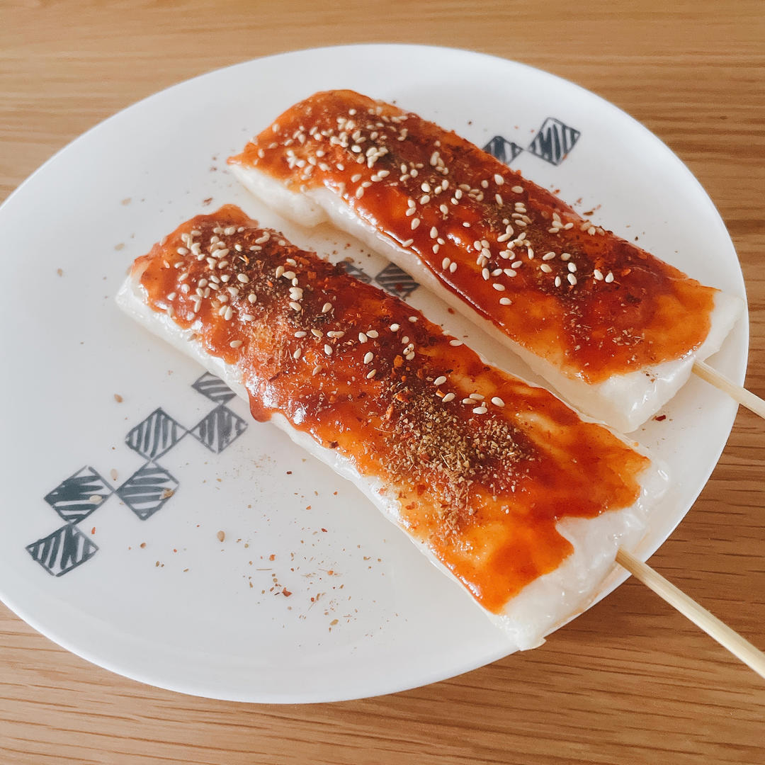 秒杀路边摊外酥里糯脆皮烤年糕