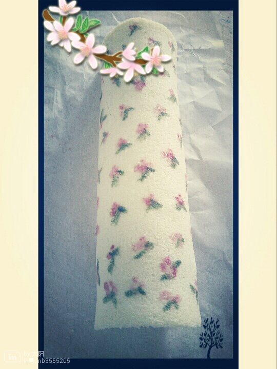 清新碎花手绘蛋糕卷