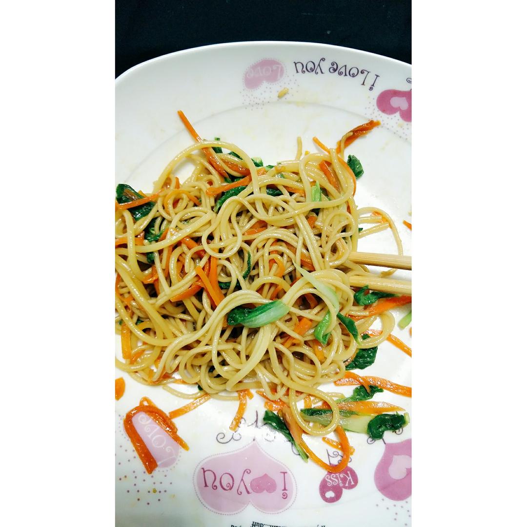 青菜肉丝炒面