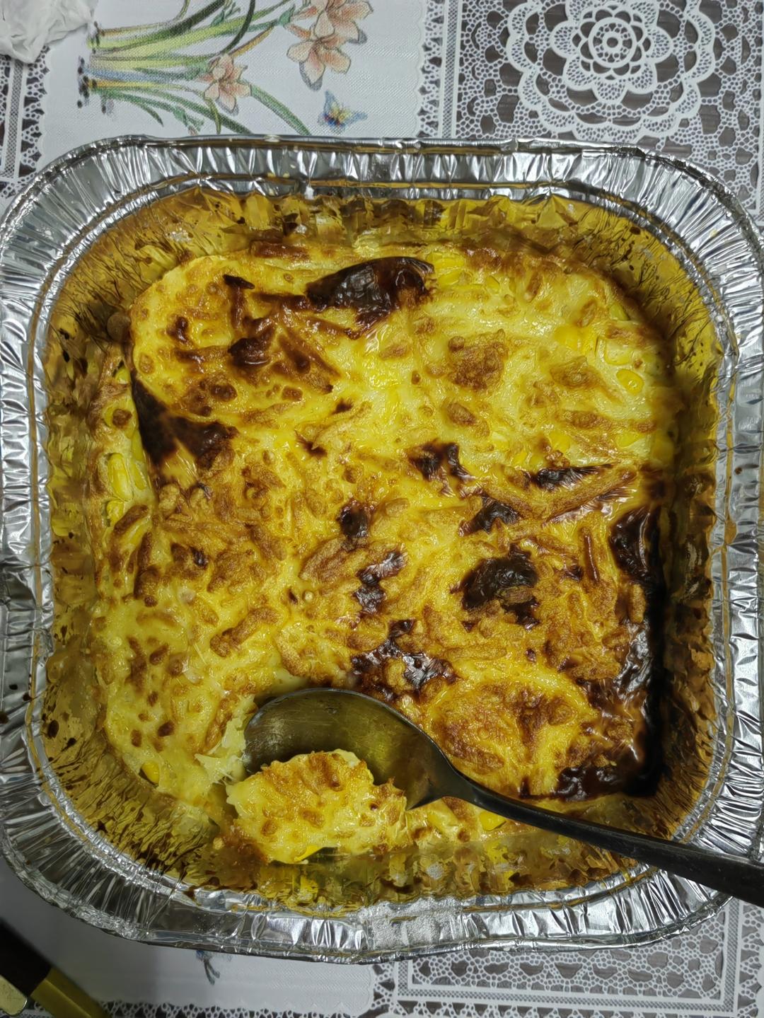 空气炸锅烤芝士玉米粒