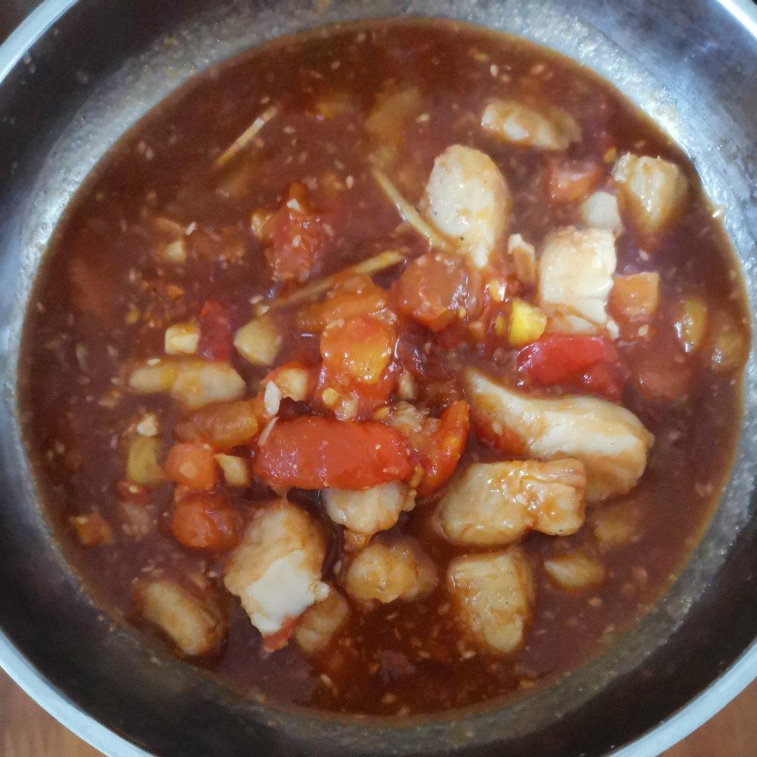 番茄鱼巴沙鱼（也可以用番茄龙利鱼），番茄酱汁超浓郁，营养又下饭！