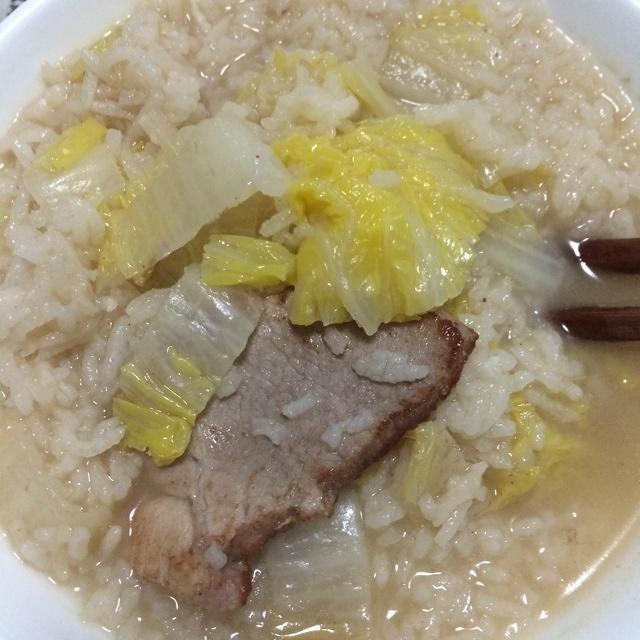 肉片青菜汤泡饭的做法 步骤3