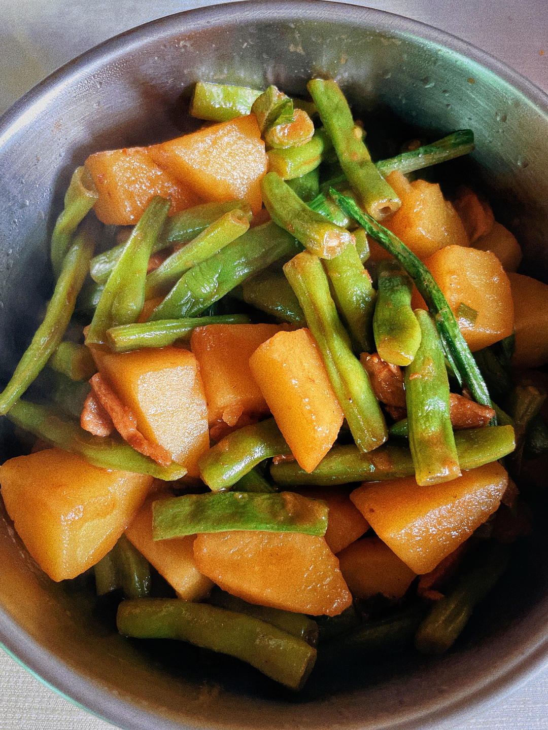 豆角炖肉炖土豆