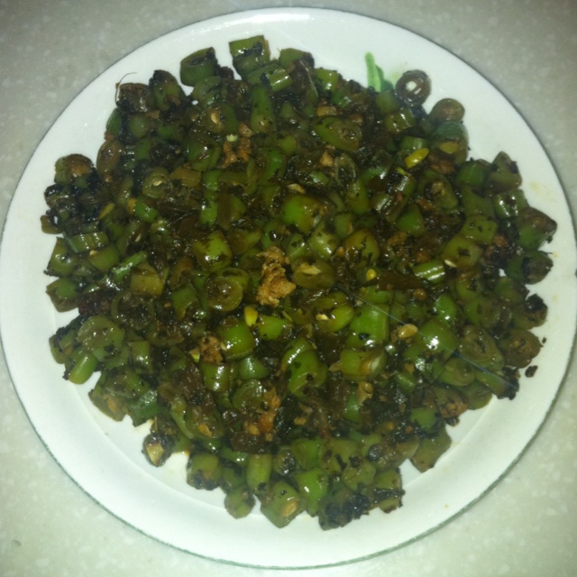 榄菜肉末四季豆