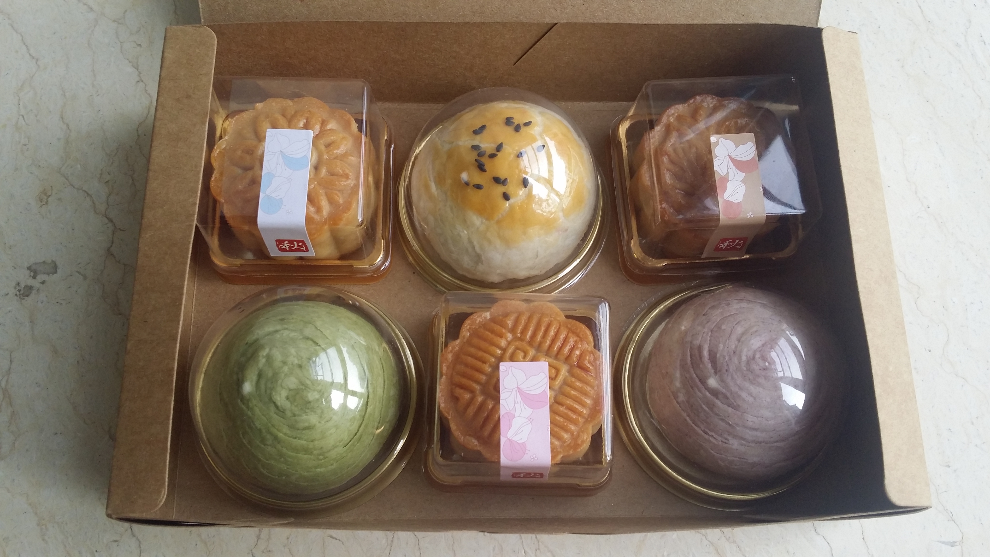 蛋黄酥~紫薯、抹茶、原味~花好月圆，中秋快乐~内附一次做六色蛋黄酥方法~