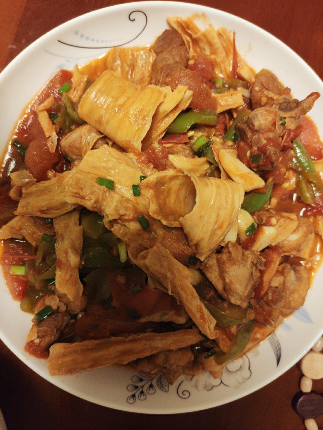 西红柿腐竹烧排骨