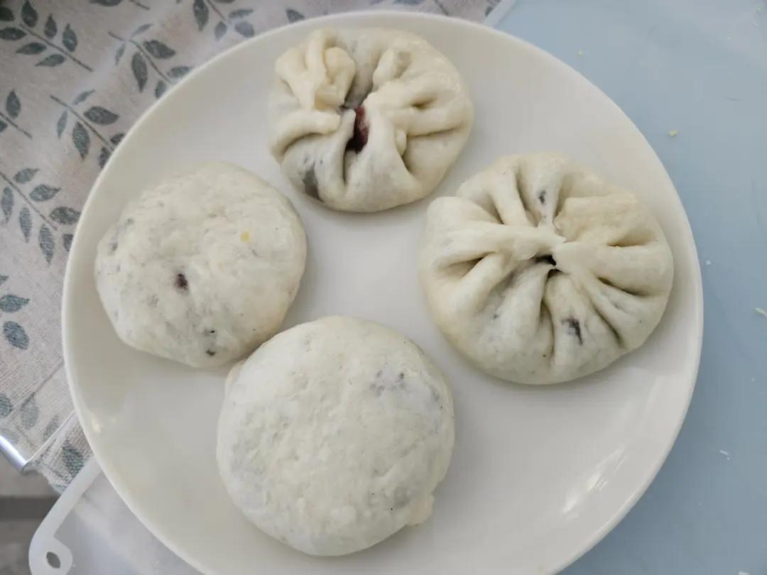 超好吃有豆豆的豆沙包，一次发酵（红豆包）