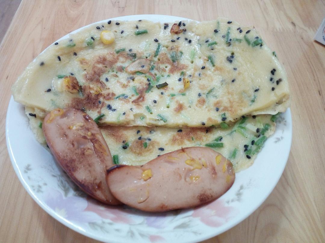 快手鸡蛋饼～～十分钟早餐！