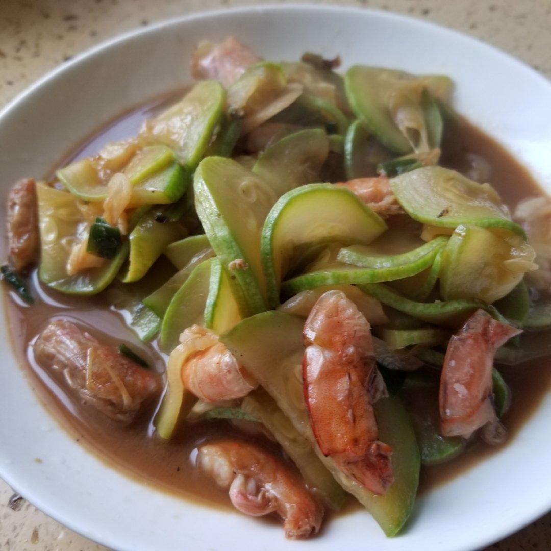 茭瓜（西葫芦）炒虾