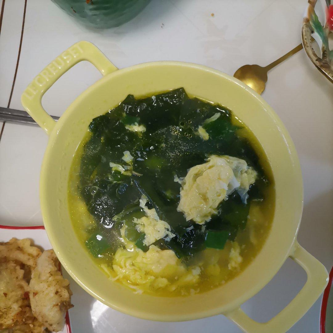 🌺裙带菜虾仁鸡蛋汤🌺味道好极了