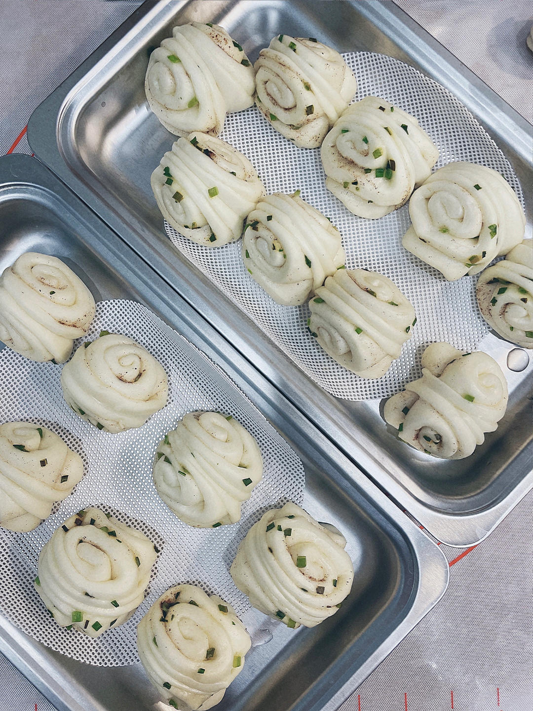 🌺椒盐葱香花卷🌺（操作简单，好吃又好看）