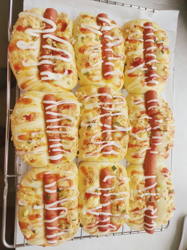 咸香松软❗️巨好吃的香葱肉松火腿面包❗️