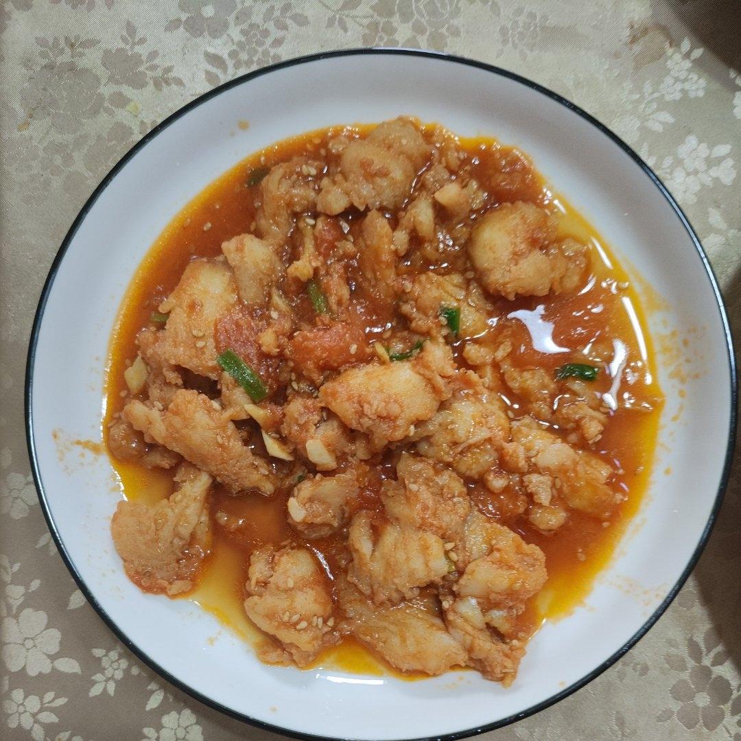 番茄鱼巴沙鱼（也可以用番茄龙利鱼），番茄酱汁超浓郁，营养又下饭！