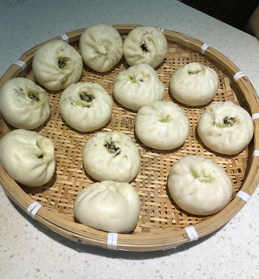 floraholly做的上海绿杨村香菇菜包提褶包操作视频包子注意点