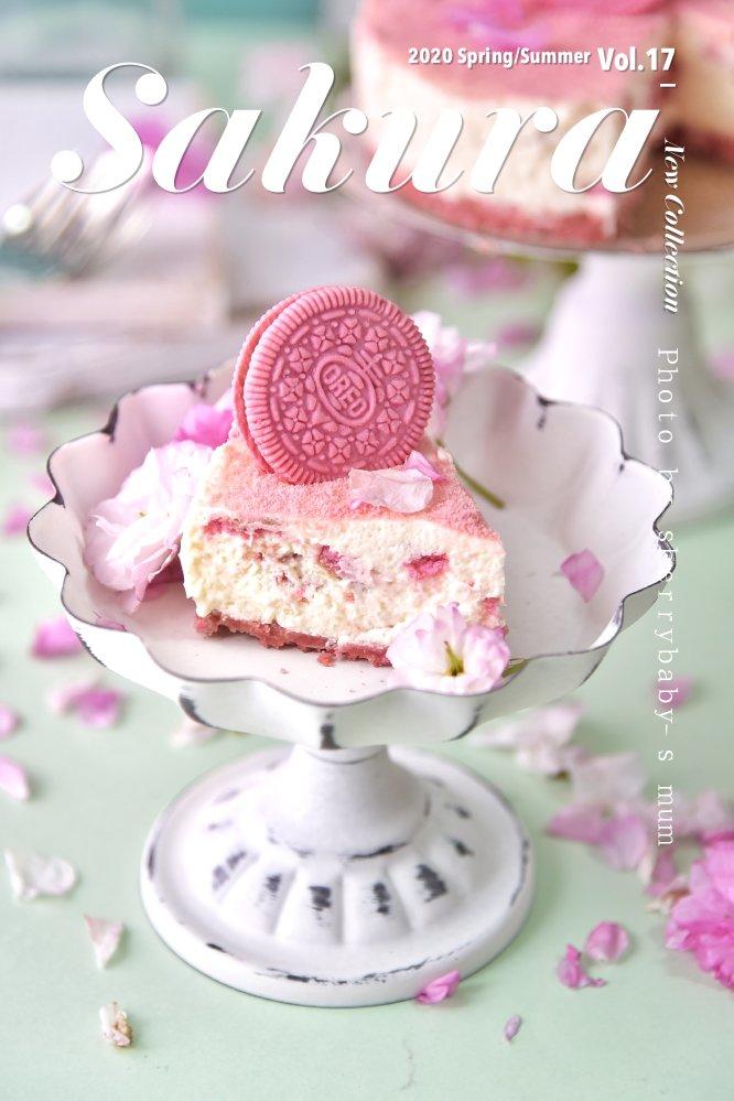 超美的樱花奥利奥芝士蛋糕