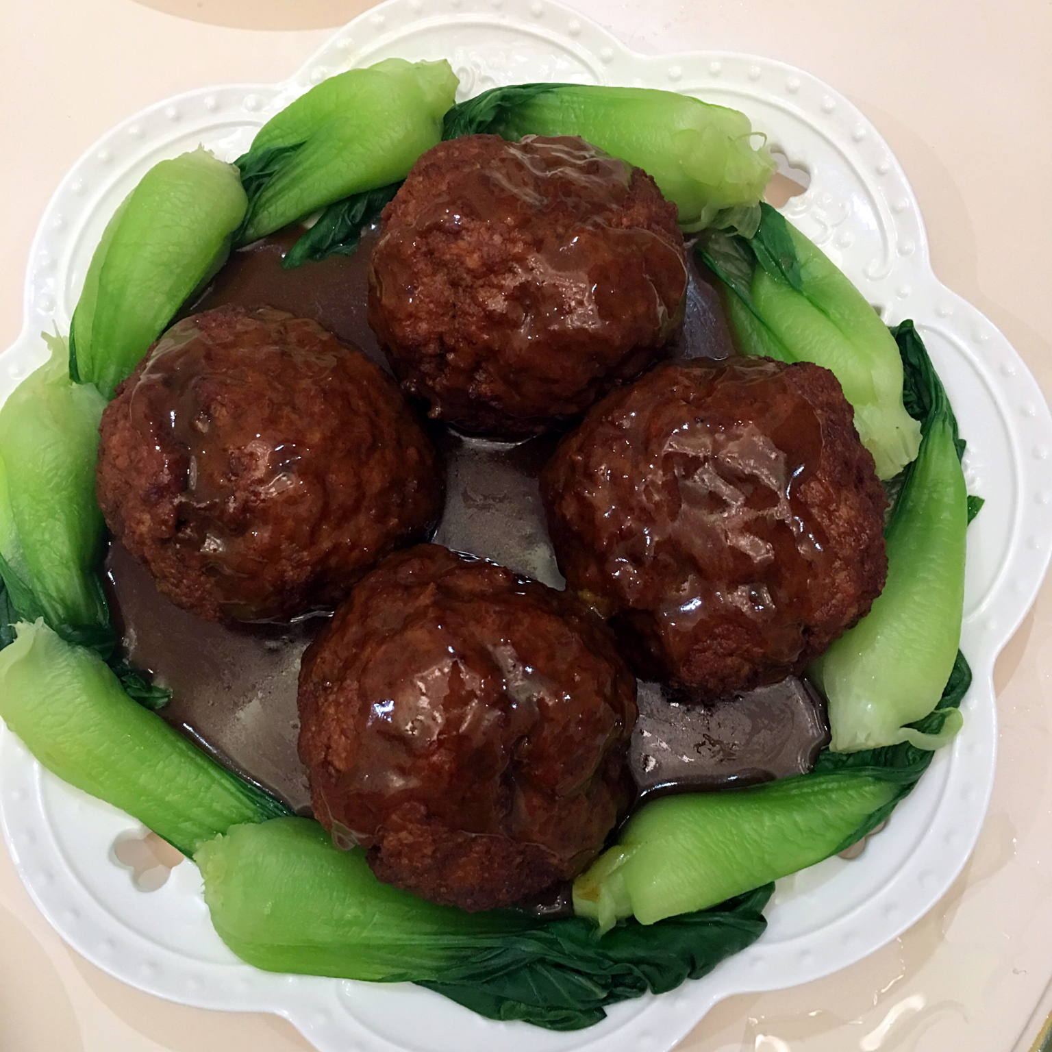 青梅竹馬射手做的四喜丸子紅燒獅子頭chinesemeatballs