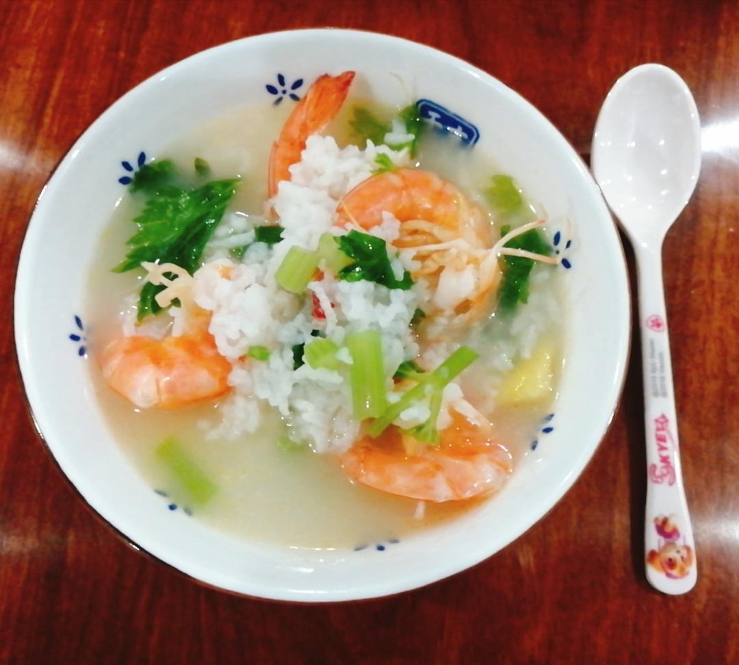 鲜虾砂锅粥