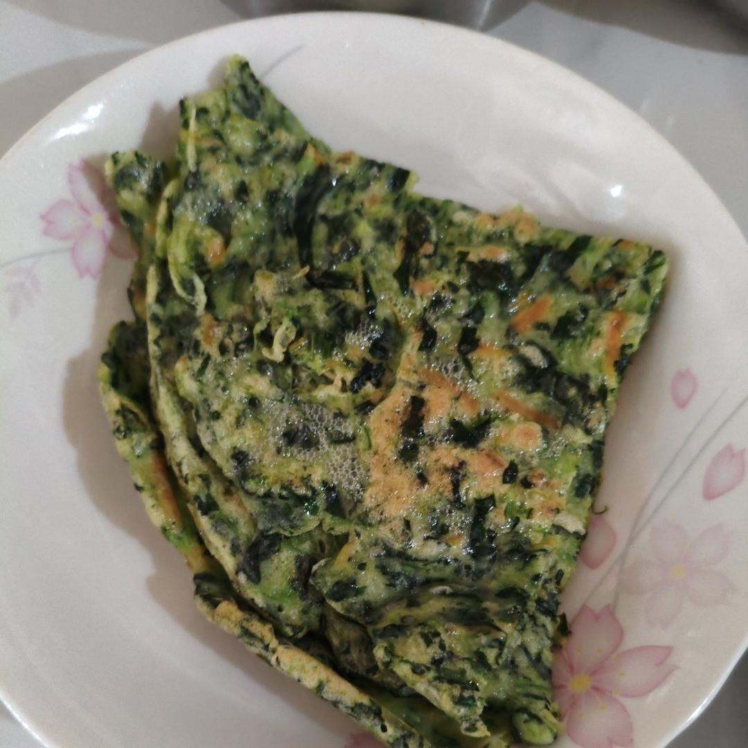 软糯菠菜鸡蛋饼——特别适合不爱吃菜的孩子