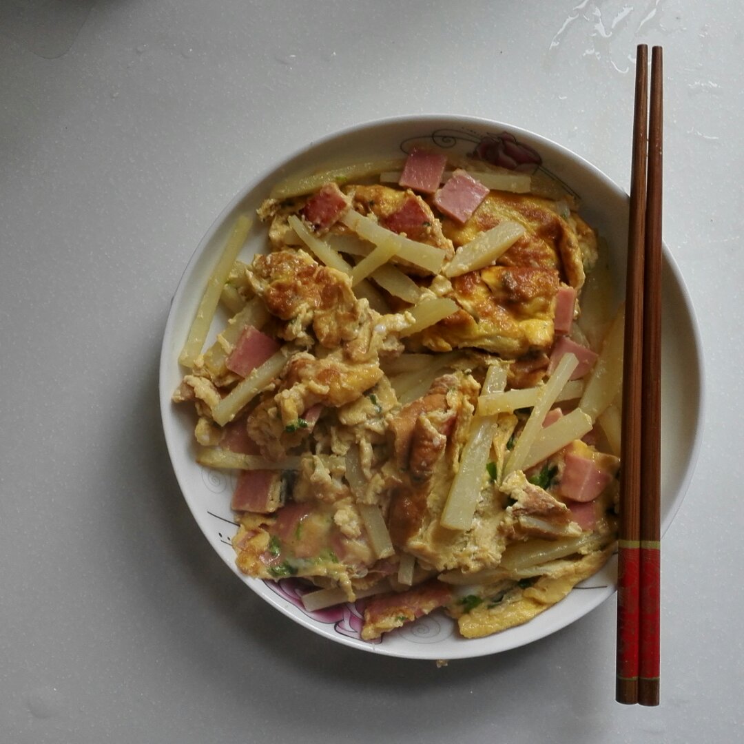 香煎土豆丝鸡蛋饼