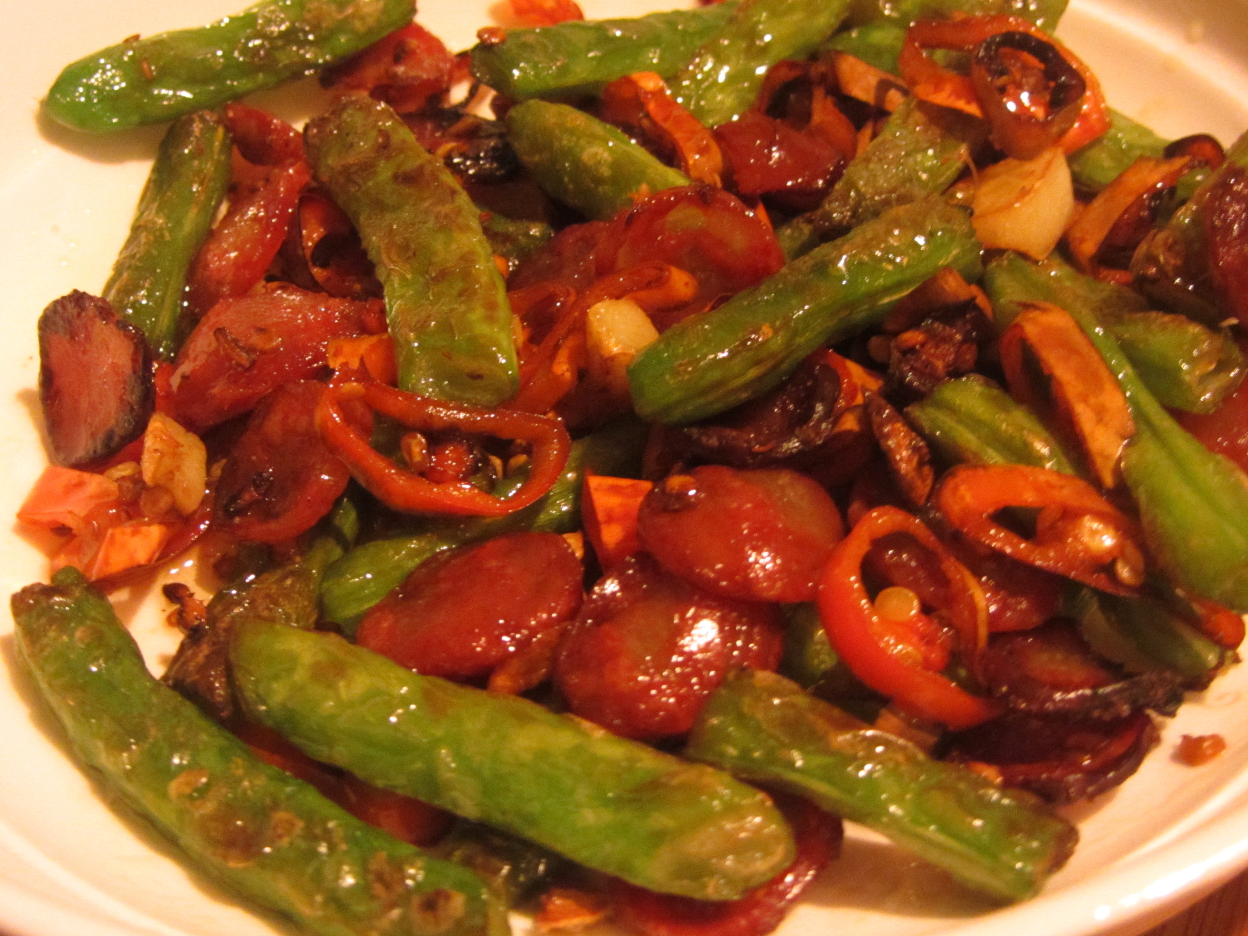 腊肠干煸四季豆