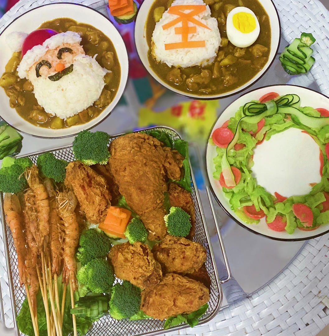 🎅🏻简单圣诞卡通儿童餐🎄☃️