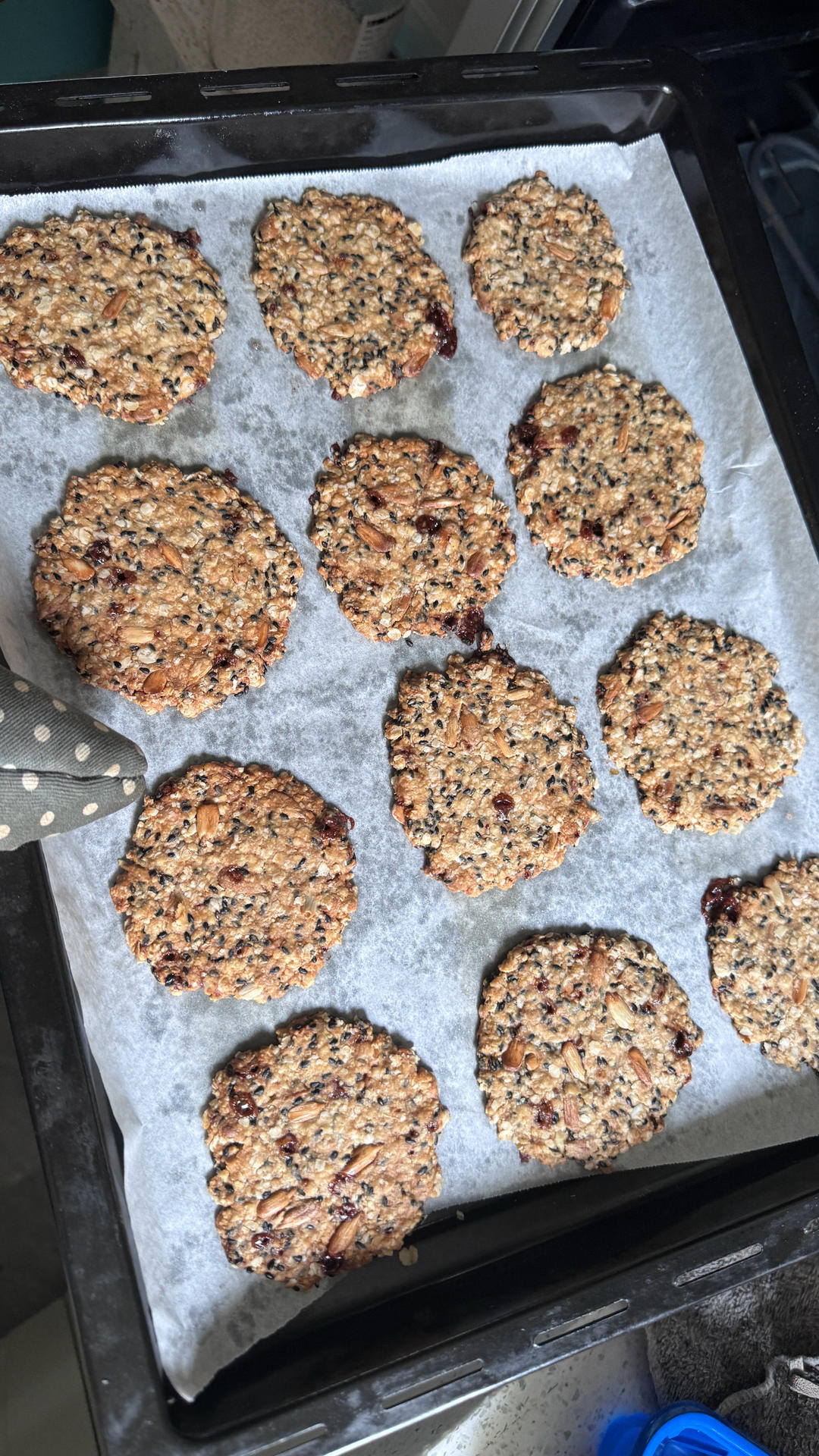 🔥低卡饱腹的黑芝麻燕麦饼干（葵花籽油版）