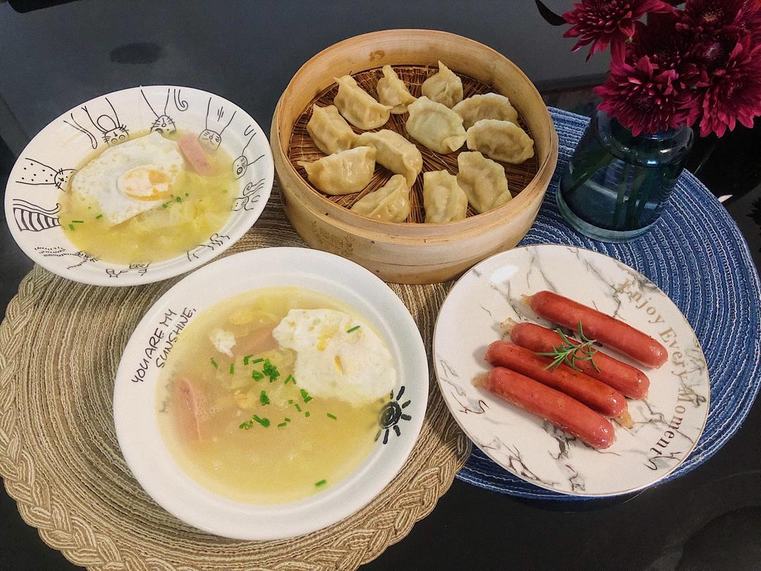 快手汤｜大白菜鸡蛋粉丝汤