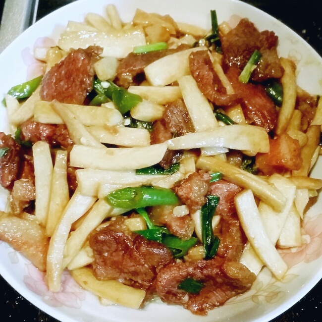 杏鲍菇炒肉丝