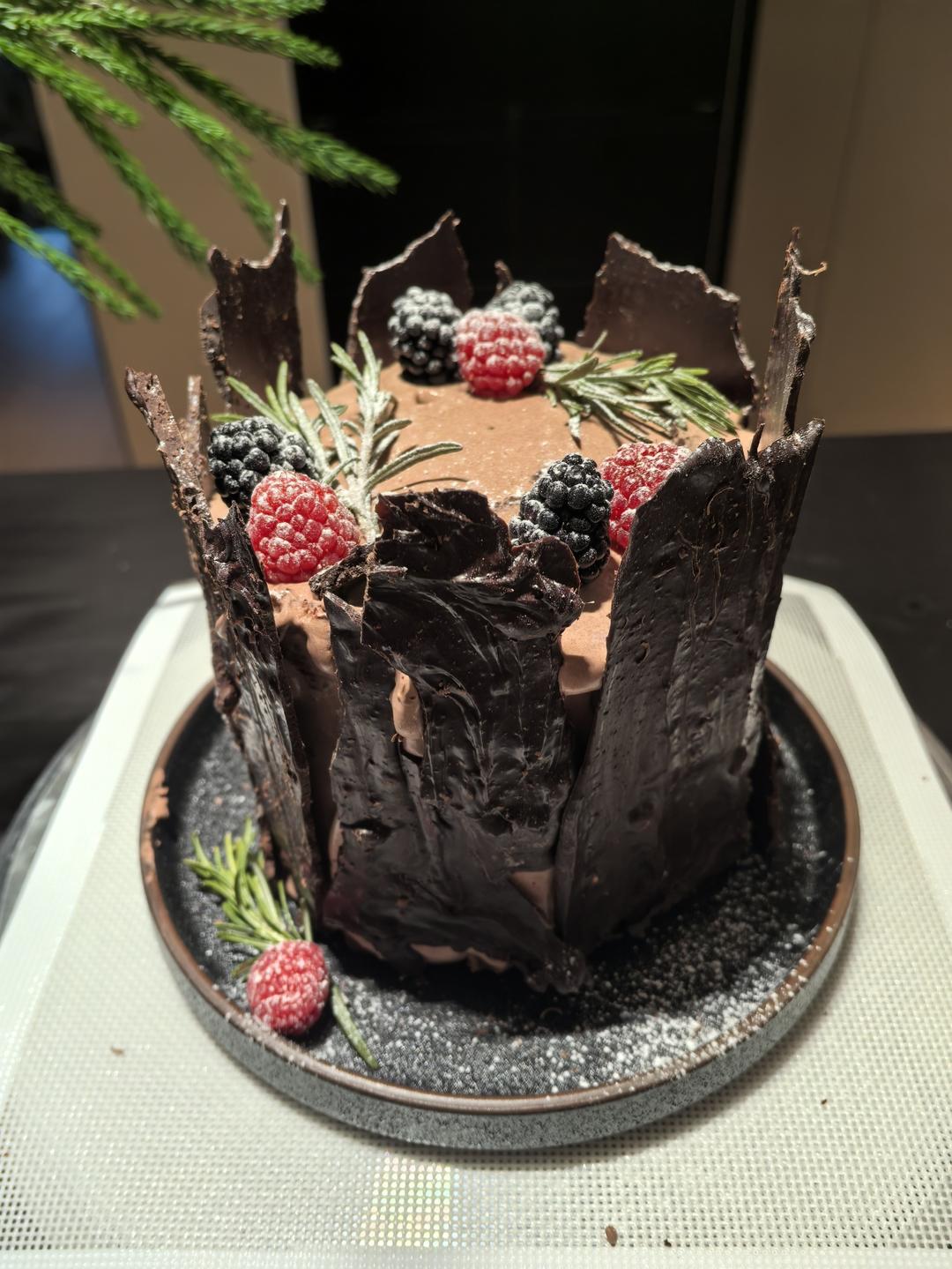 【圣诞树桩蛋糕】