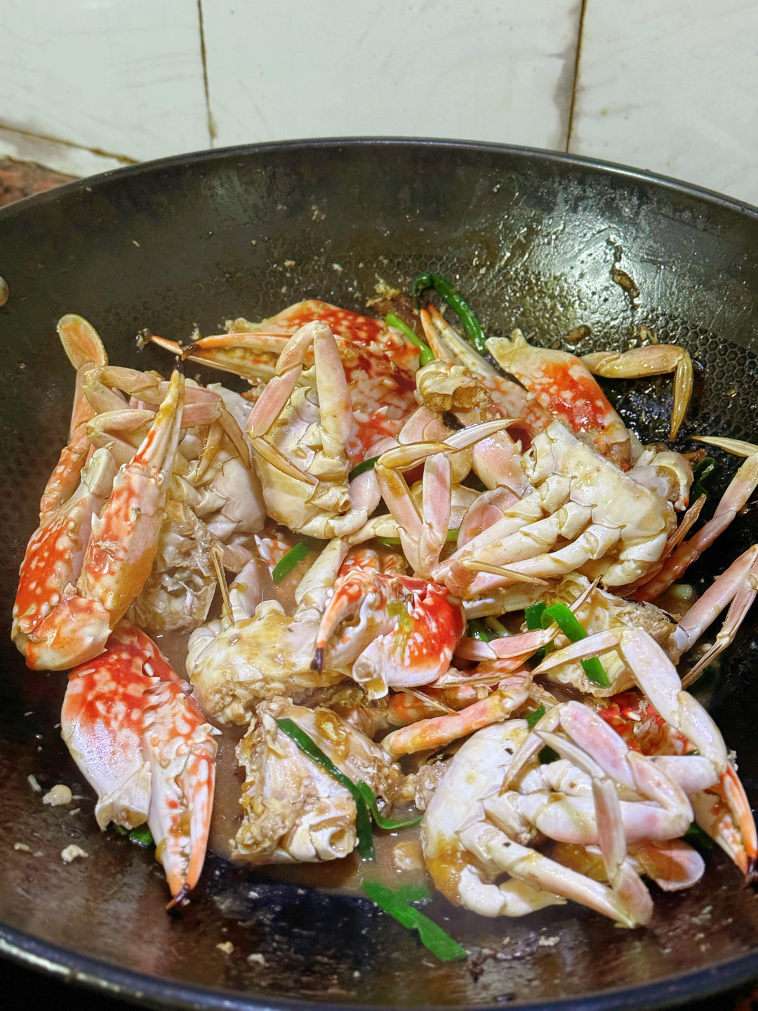 姜葱炒花蟹