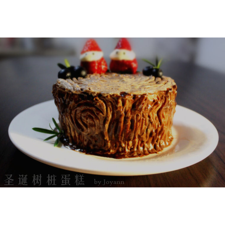 【欢乐圣诞伪树桩】巧克力榛子树桩蛋糕