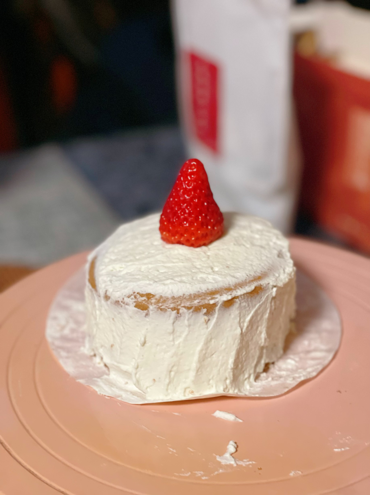 【北鼎烤箱食谱】四寸草莓蛋糕（一个蛋）