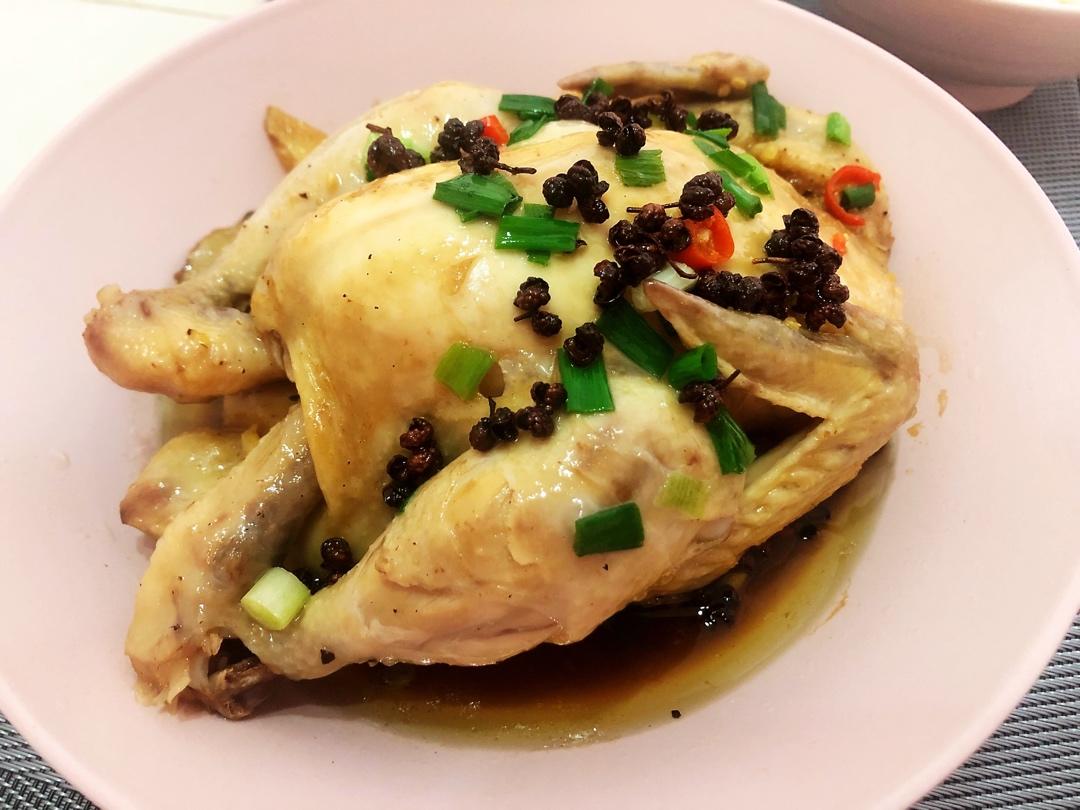 无水葱油童子鸡 (铸铁锅版)