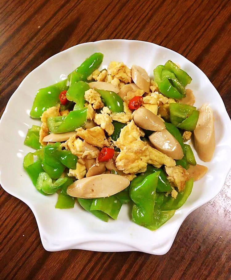 快手菜-青椒鸡蛋炒火腿
