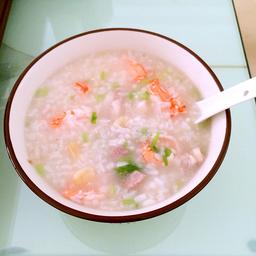 享受寂寞的叶子分享作品午餐612016年10月5日干贝鲜虾瘦肉粥.