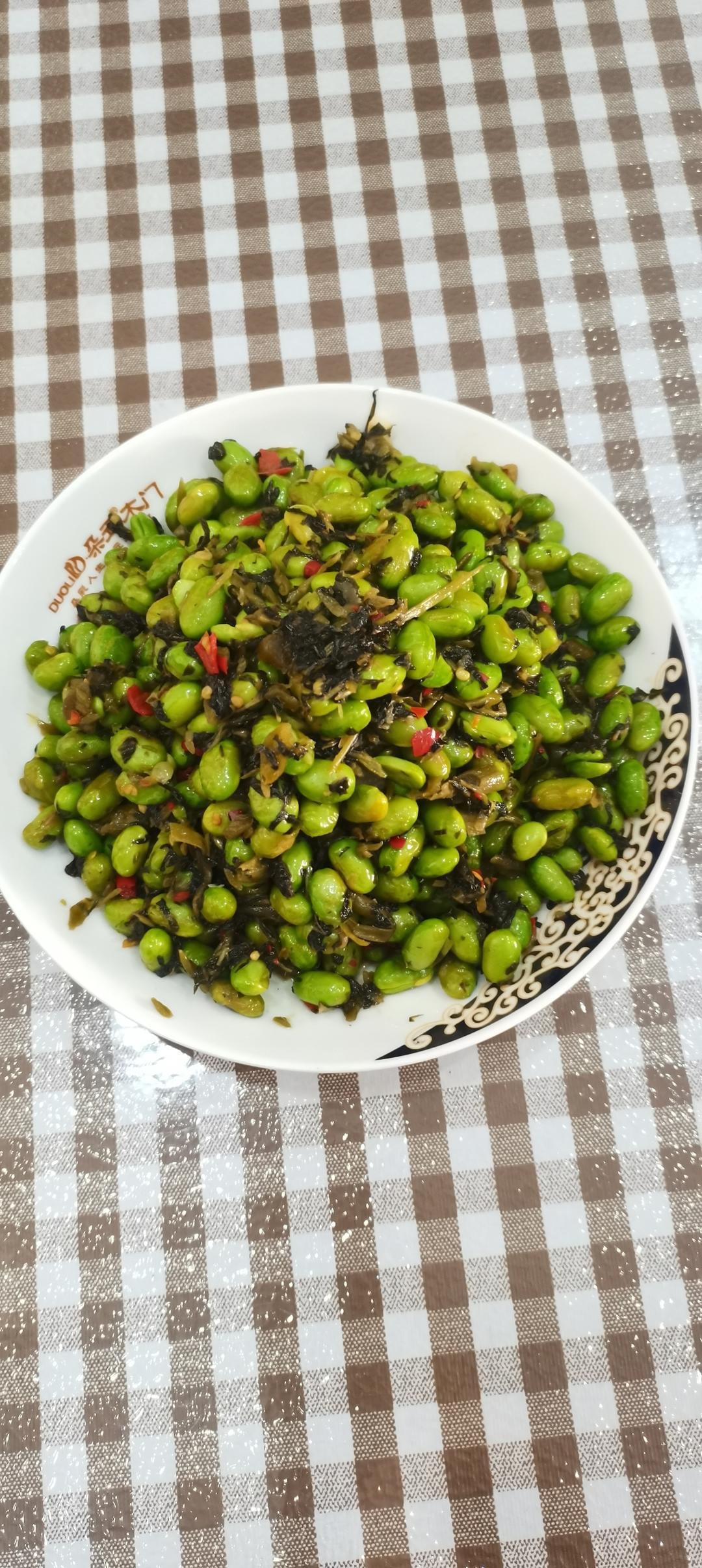 雪菜毛豆肉丝
