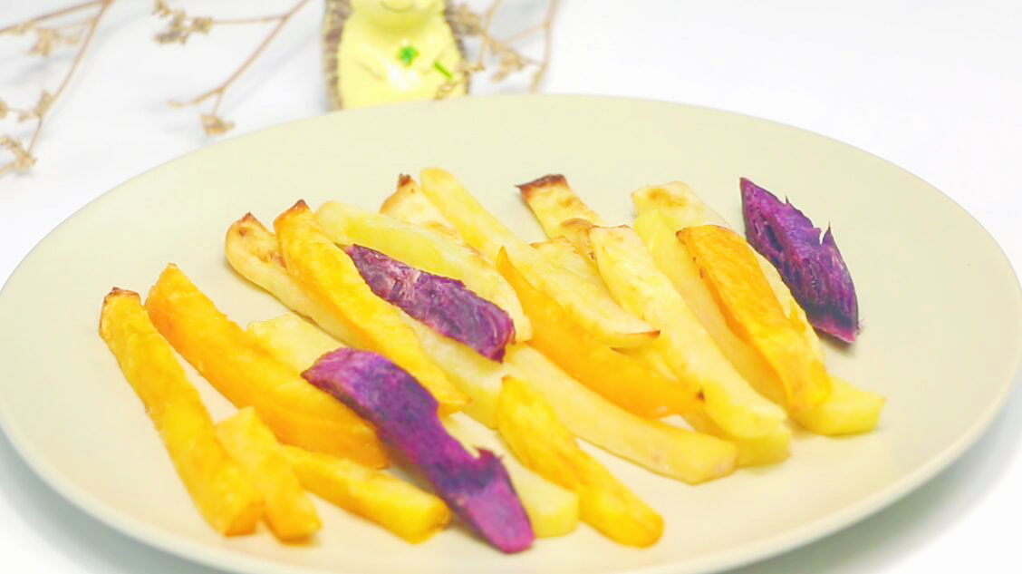 宝宝薯条 宝宝辅食，土豆+紫薯+红薯