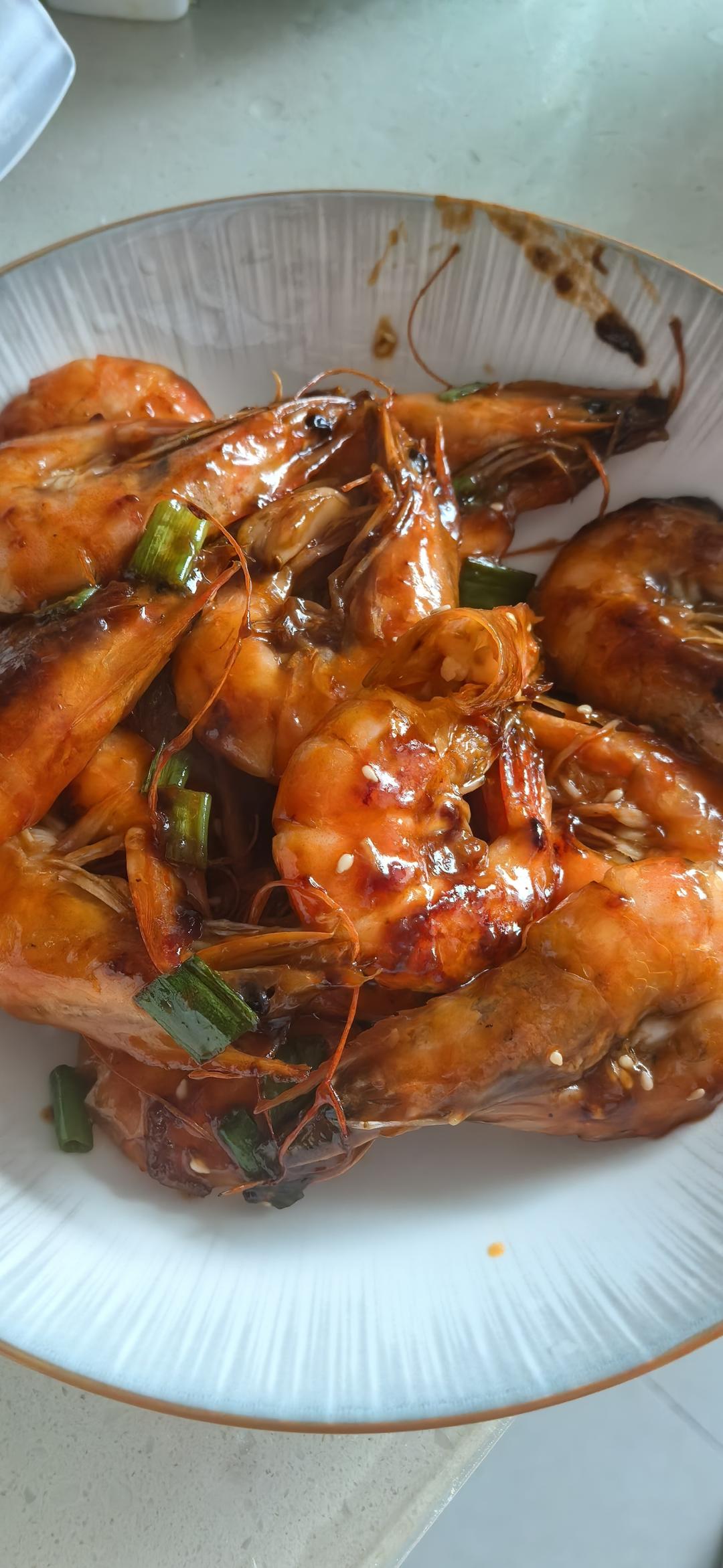 芥末大虾🦐好吃到舔手指