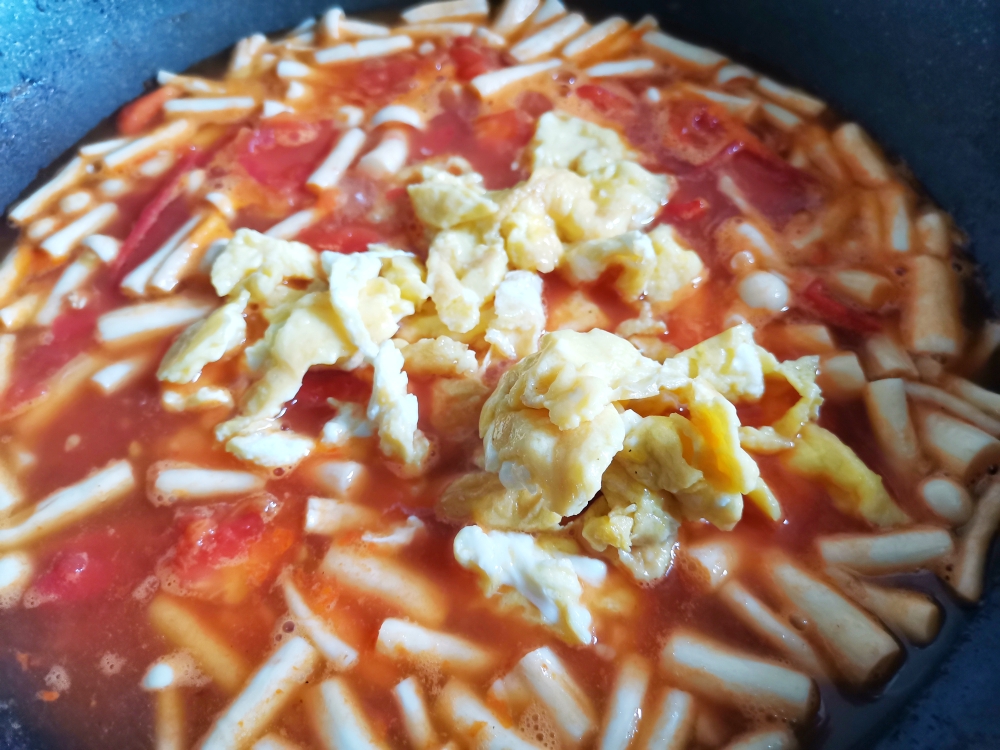 番茄菌菇鸡蛋汤的做法 步骤8