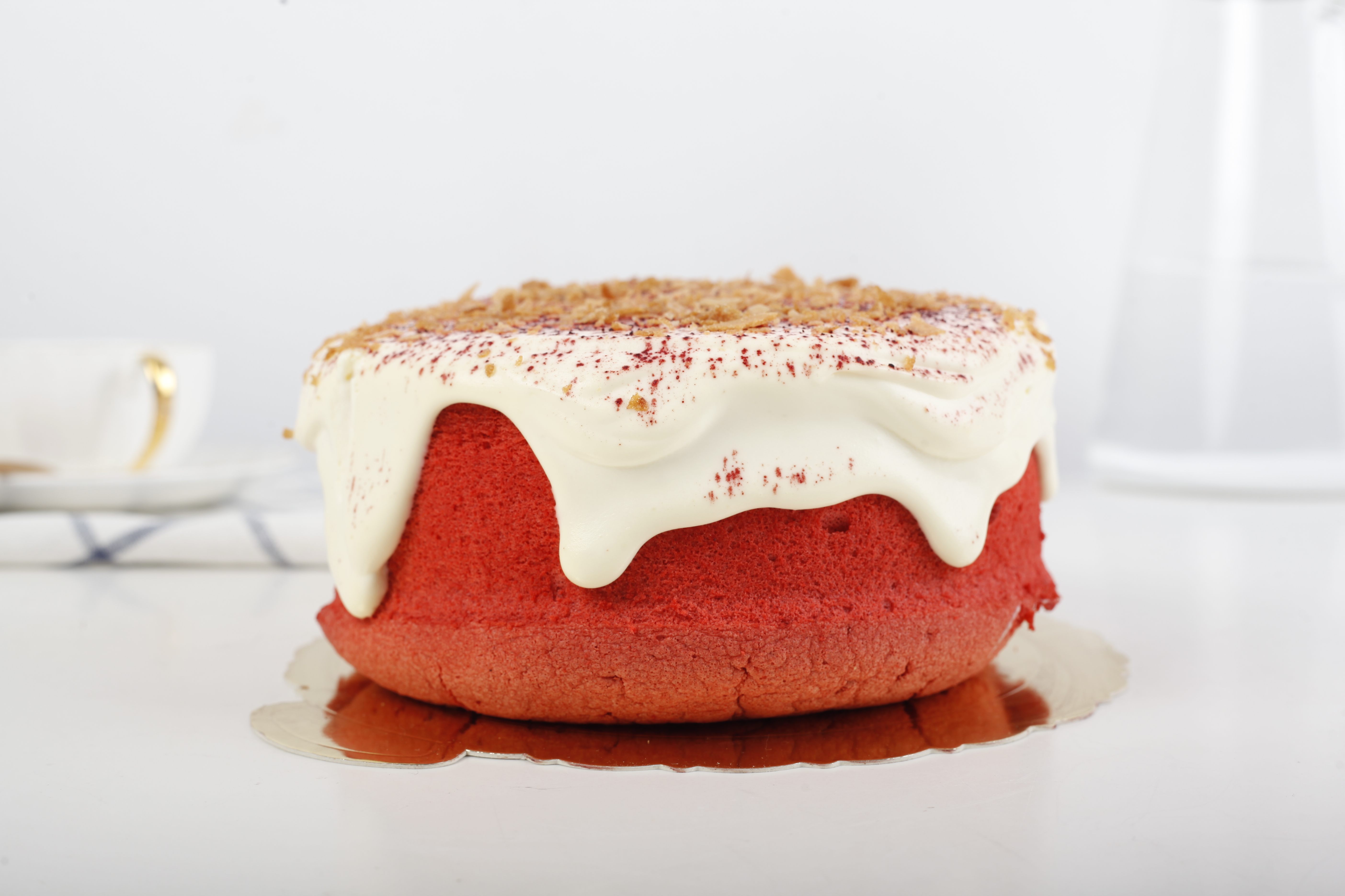 嗨焙食谱 | 喜气洋洋的红丝绒爆浆芝士蛋糕的做法