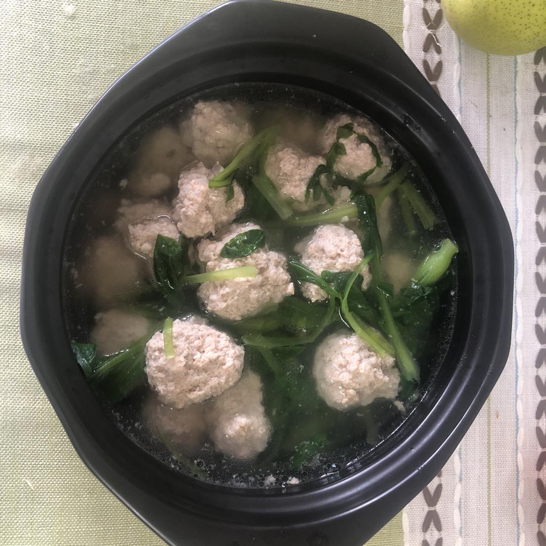 小白菜肉丸汤